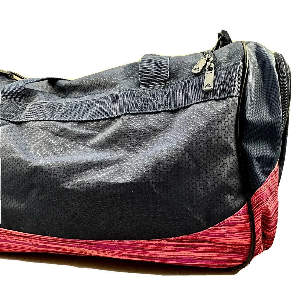 Adidas Defender II Duffel Bag Small Gym Sports Travel Carry On Navy Blue Pink
